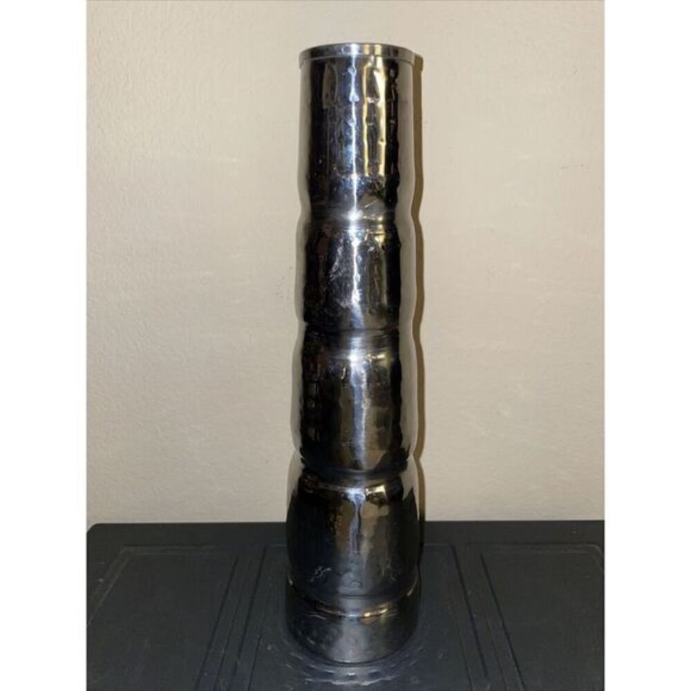 Sia Silver Colored Hammered Effect Vase 12"